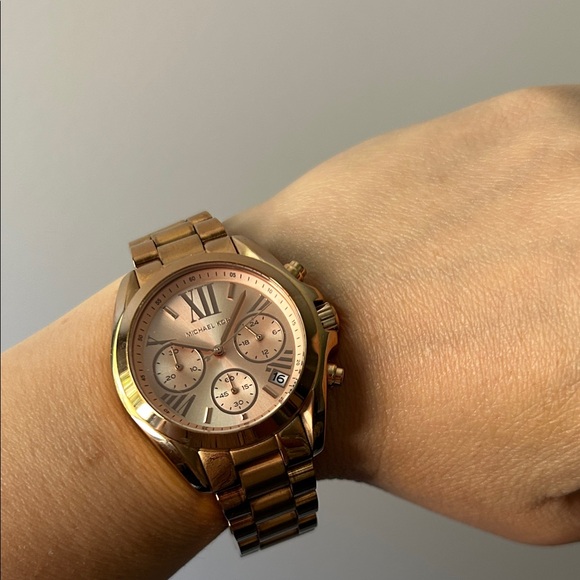 Michael Kors Metallic Rose Chronograph Watch - Picture 1 of 6